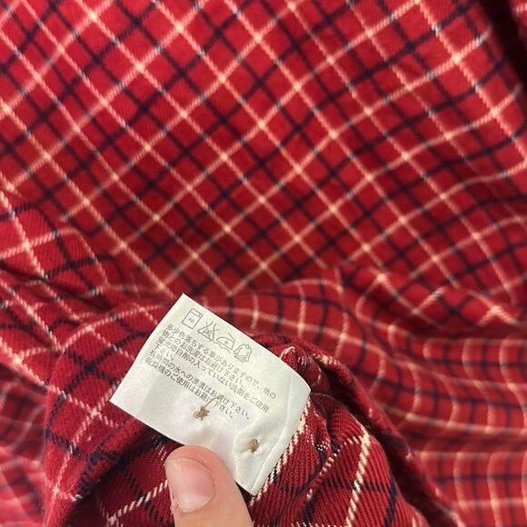 VTG 90s Uniqlo Men's Flannel Plaid Collared Buttons Up Long‎ Sleeve Shirt Size M - Picture 7 of 7